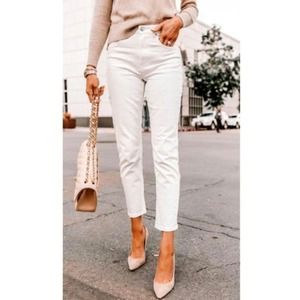 Everlane White High Rise Ankle Denim Jeans